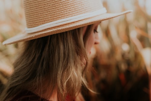 Hidden Face Girls DP with Hat