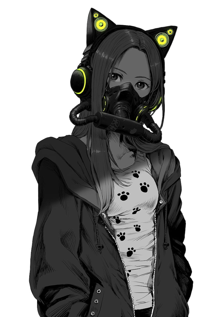 Neon & Cyberpunk Mask Girl DP (14)