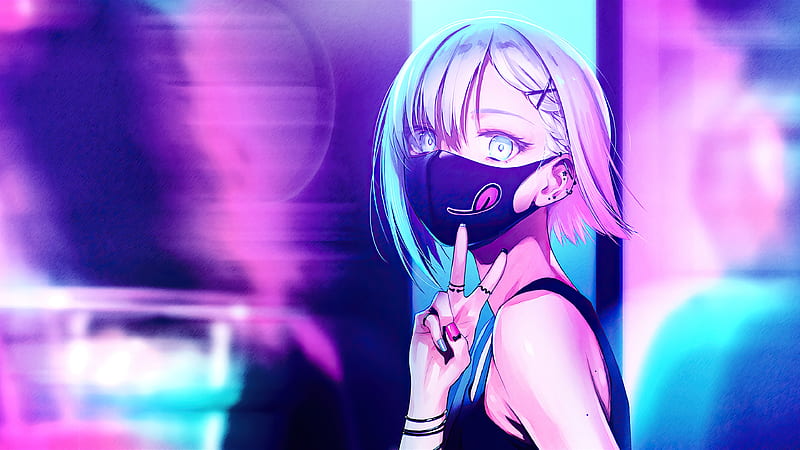 Neon & Cyberpunk Mask Girl DP (29)