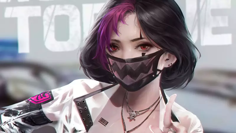 Neon & Cyberpunk Mask Girl DP (58)