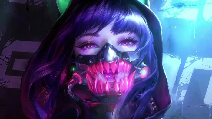 Neon & Cyberpunk Mask Girl DP (67)